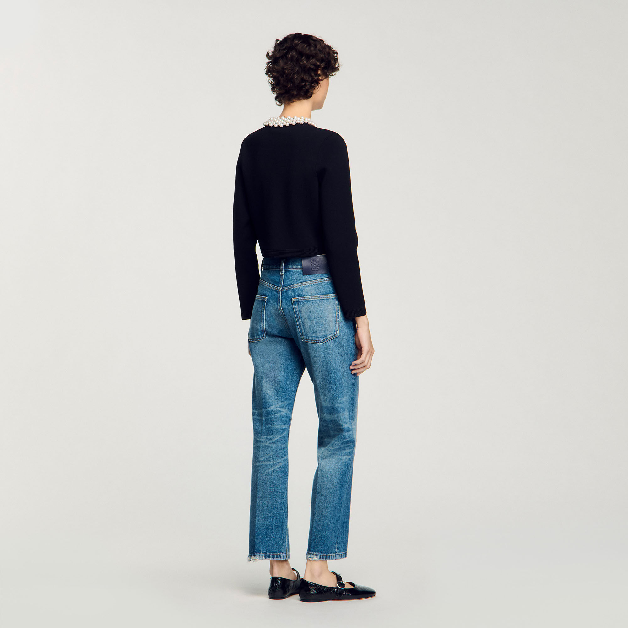 Cardigan vest kraag met parels