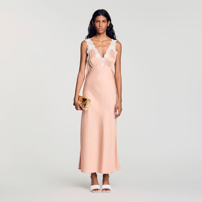 Jurk lingeriestijl met stras