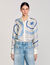 Overhemdblouse zijde Spirales print