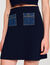 Korte rok tricot en denim