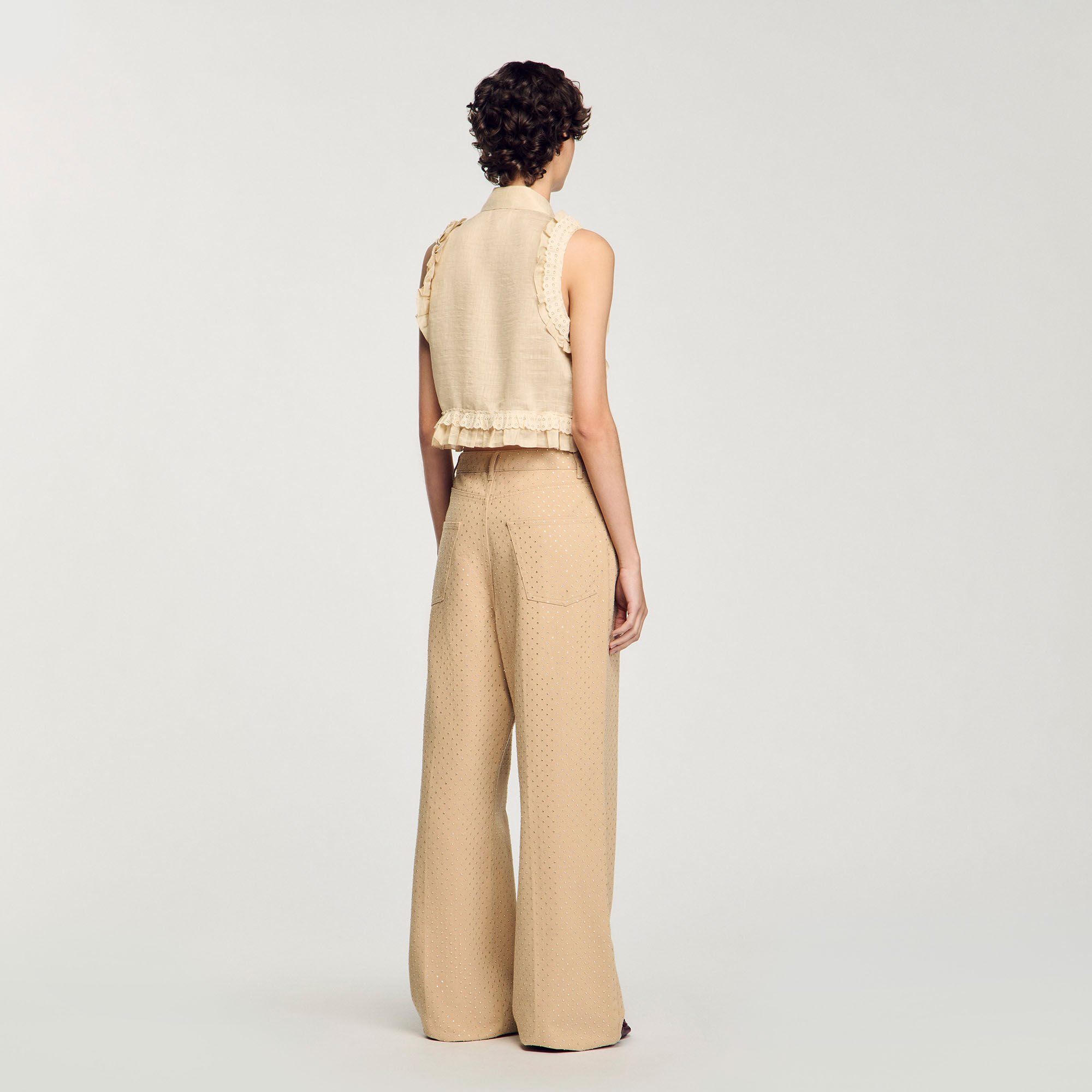 Overhemdblouse kort met volants