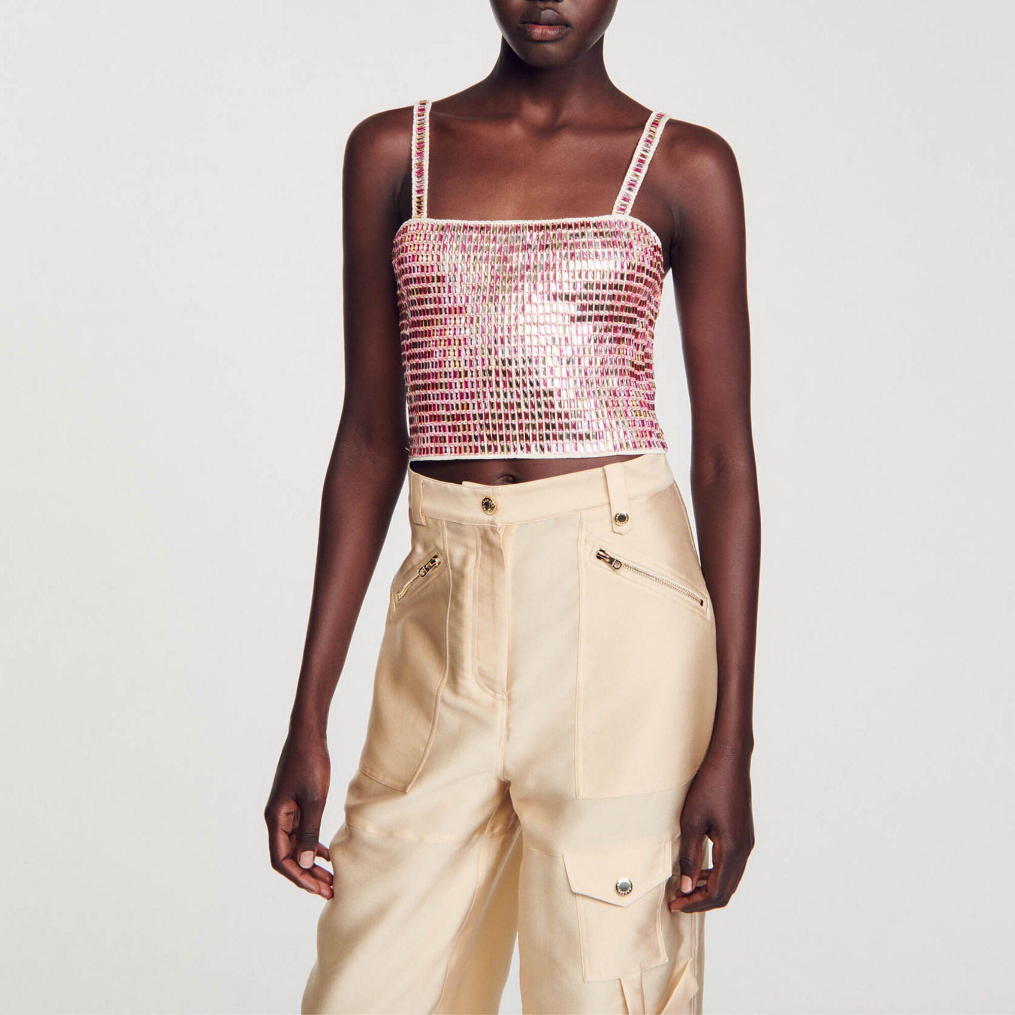 Brassière kort met parels