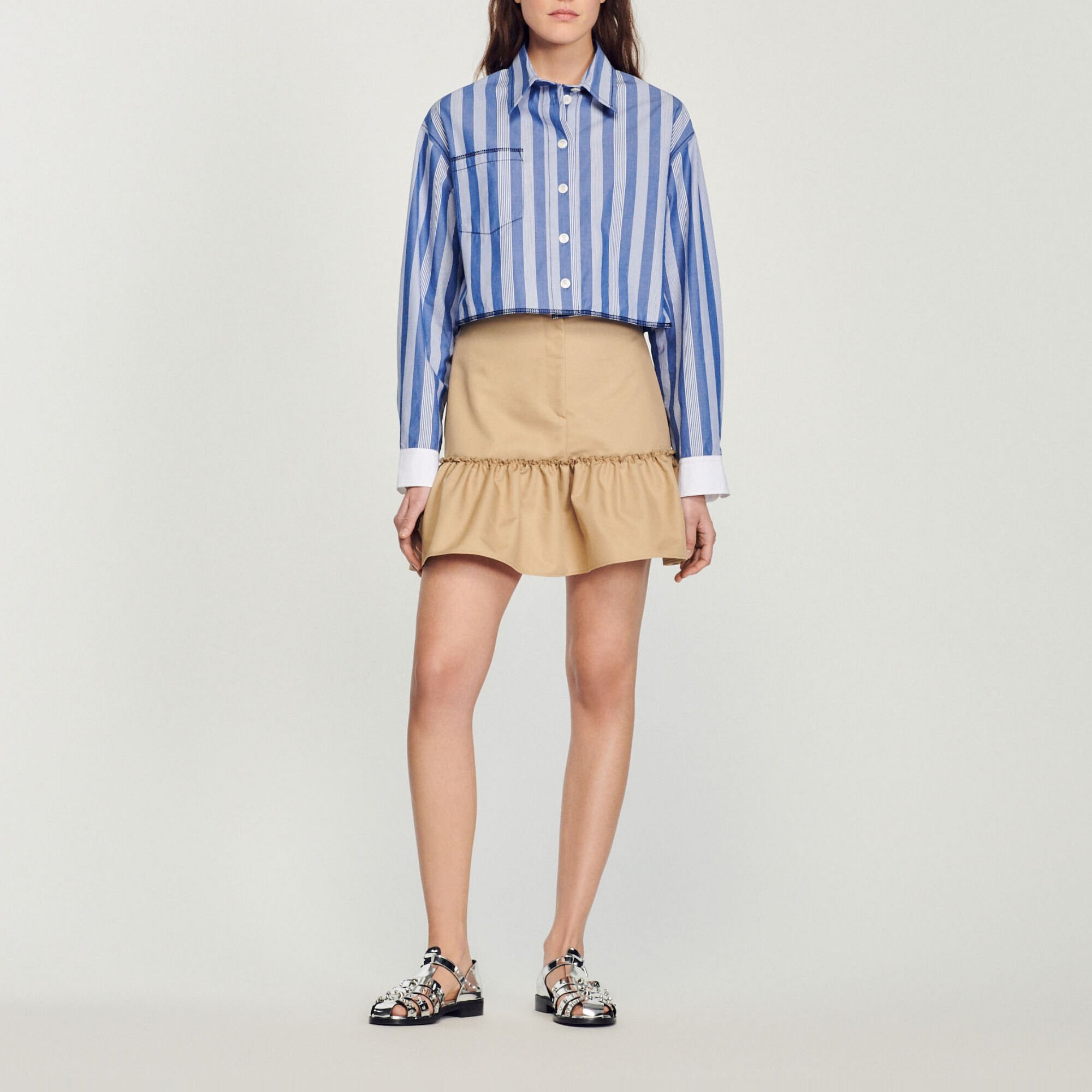 Korte blouse met strepen