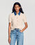 Cardigan vest denim kraag