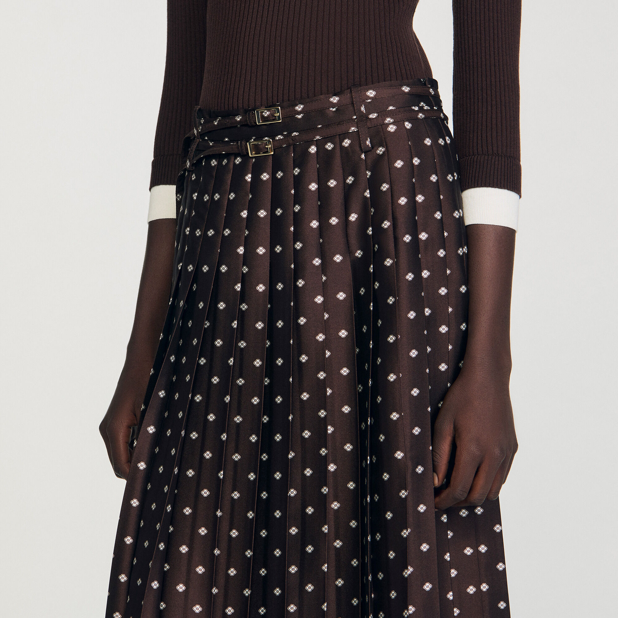 Lange rok met sjaalprint - Vrouw | Sandro