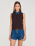 Trui van tricot en denim