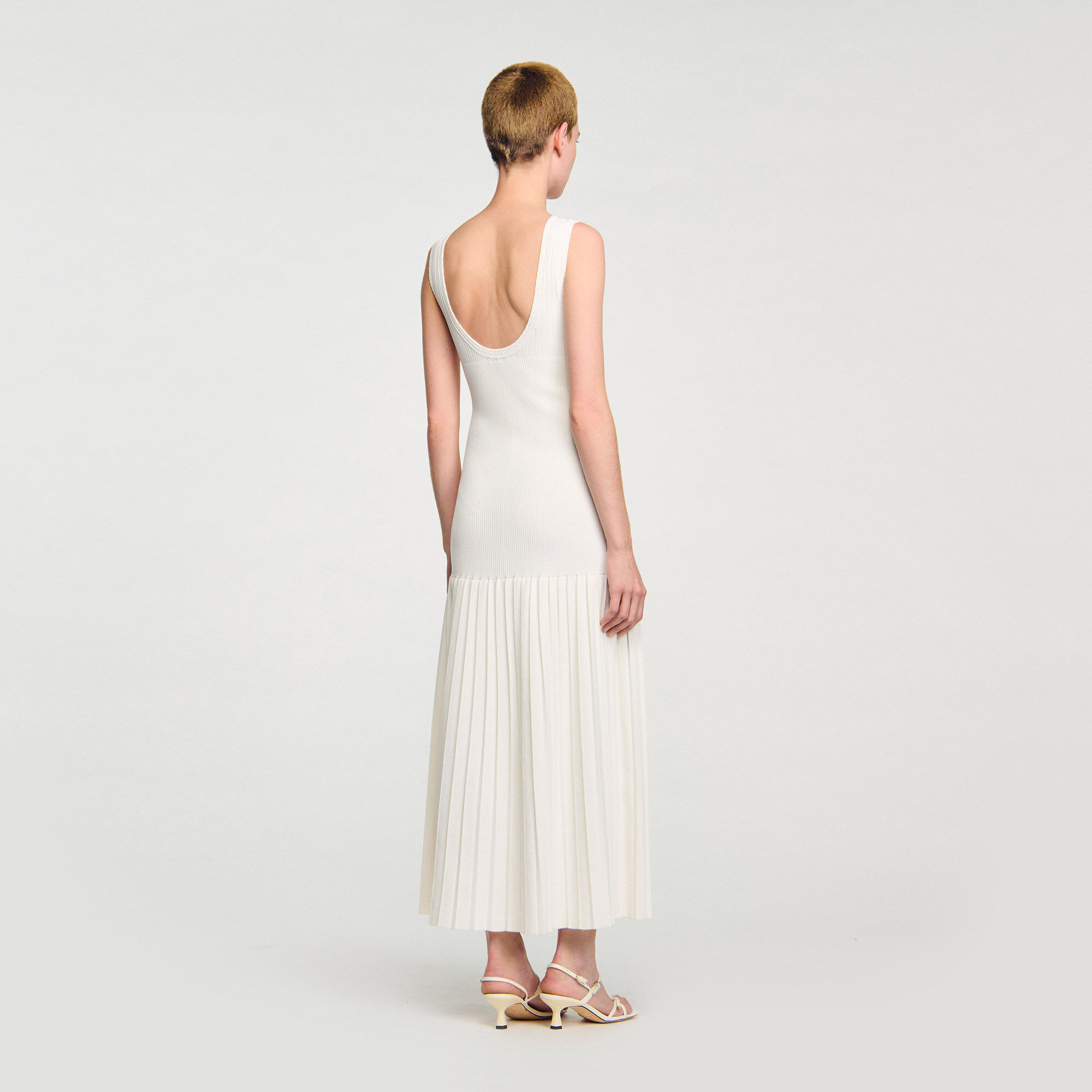 Lange tricot jurk