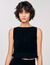 Korte tricot top met ruche