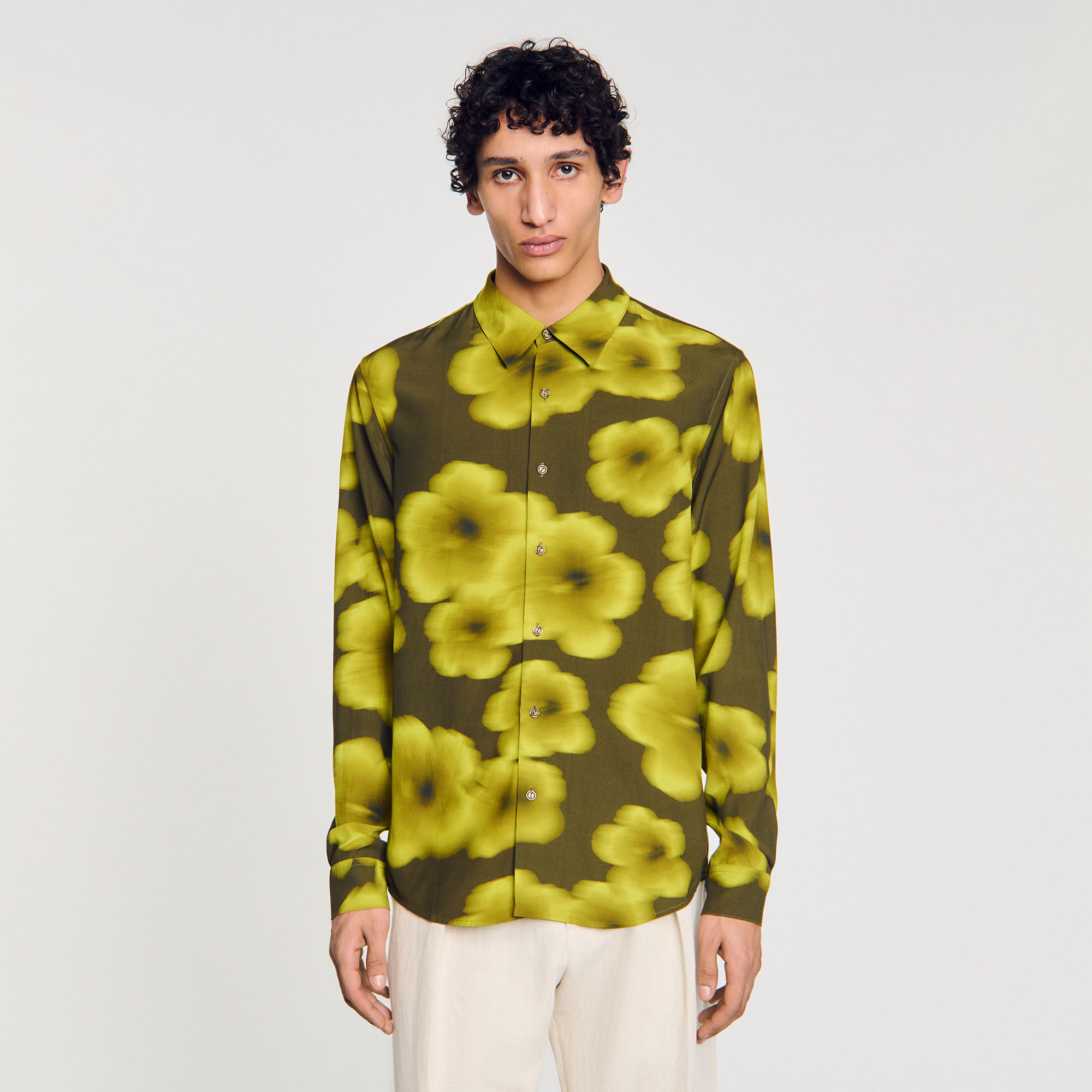 Overhemd soepelvallend met bloemenprint