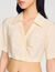 Korte overhemdblouse geplooid