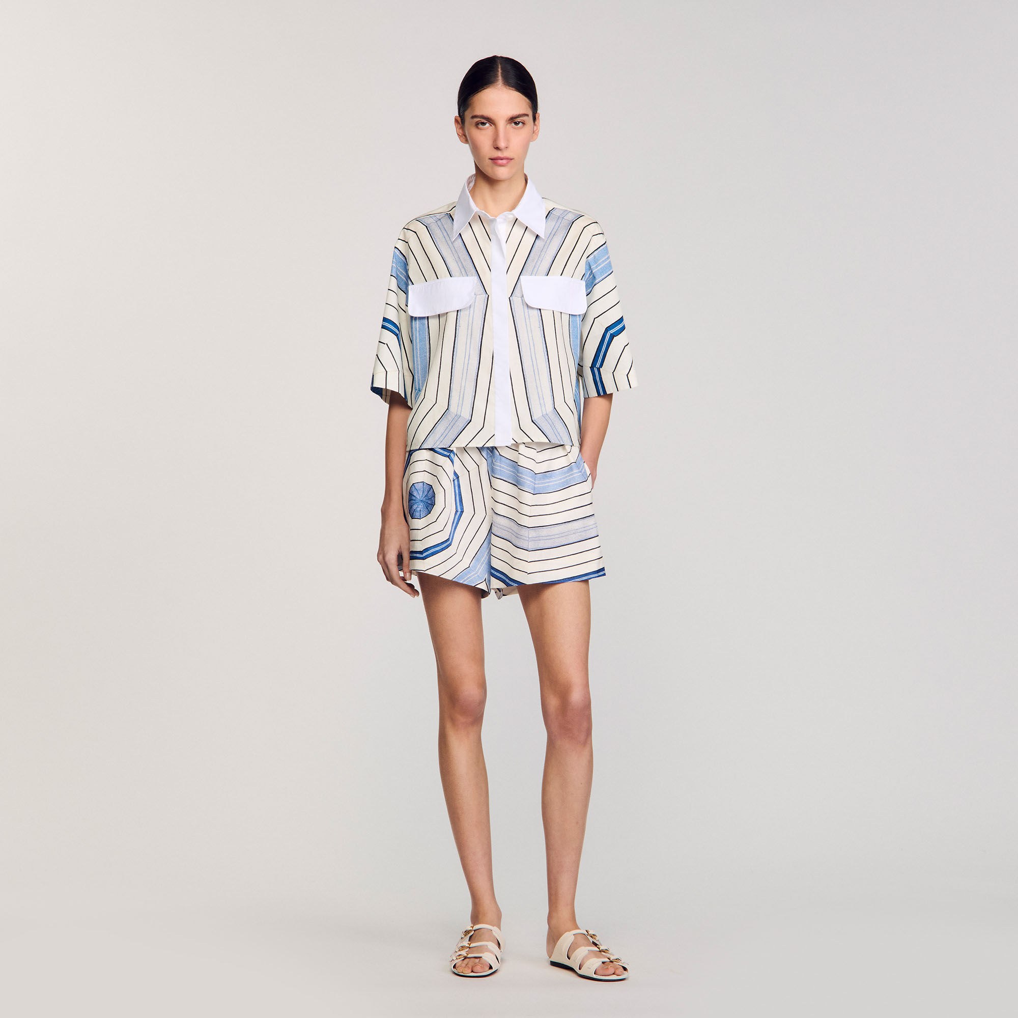 Overhemdblouse Spirales print