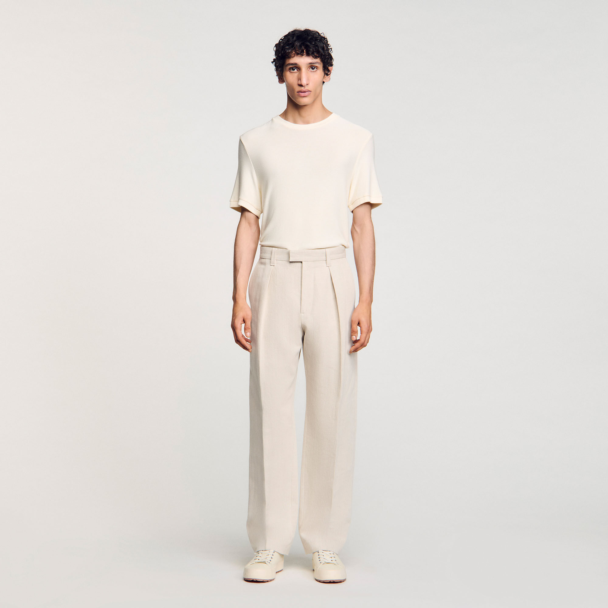 Pantalon wijdvallend met plooien