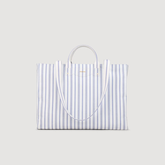 Shopper van gestreepte stof