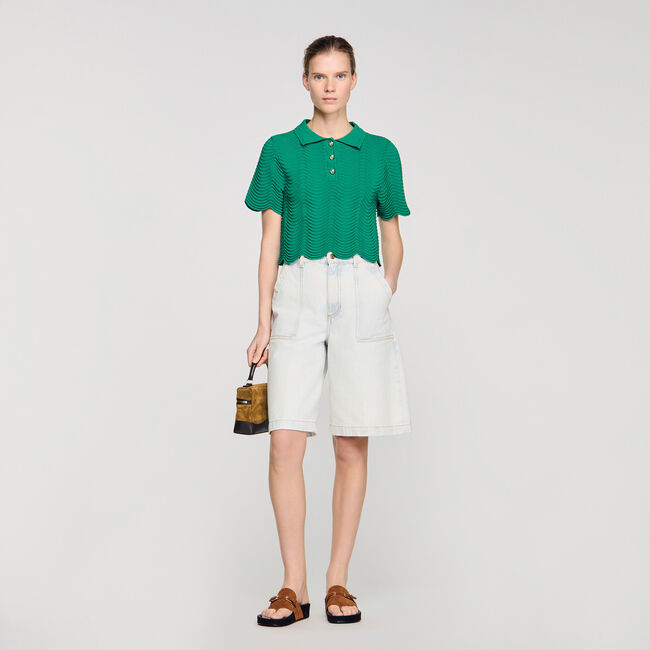 Korte trui van siertricot