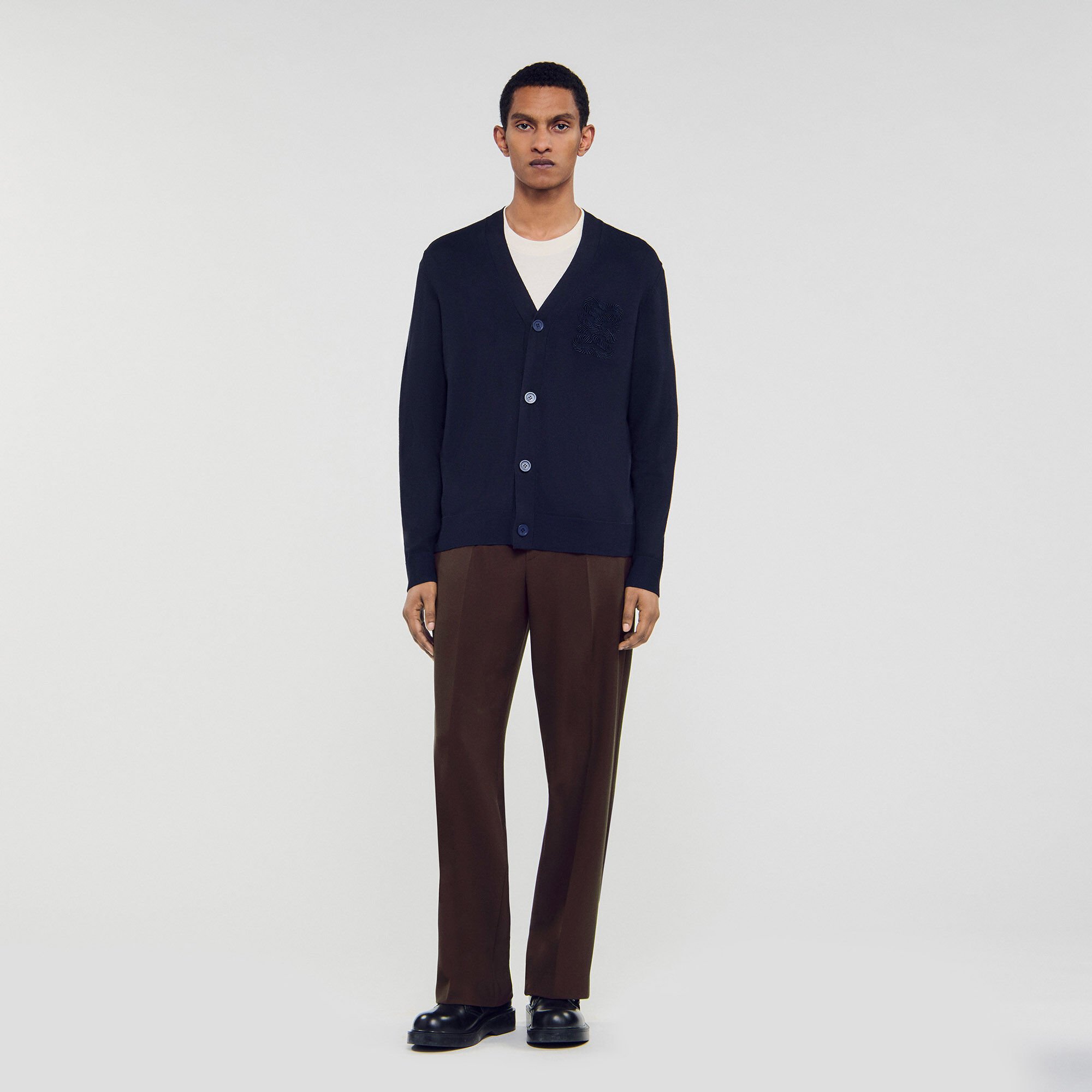 Cardigan vest met koordborduurwerk