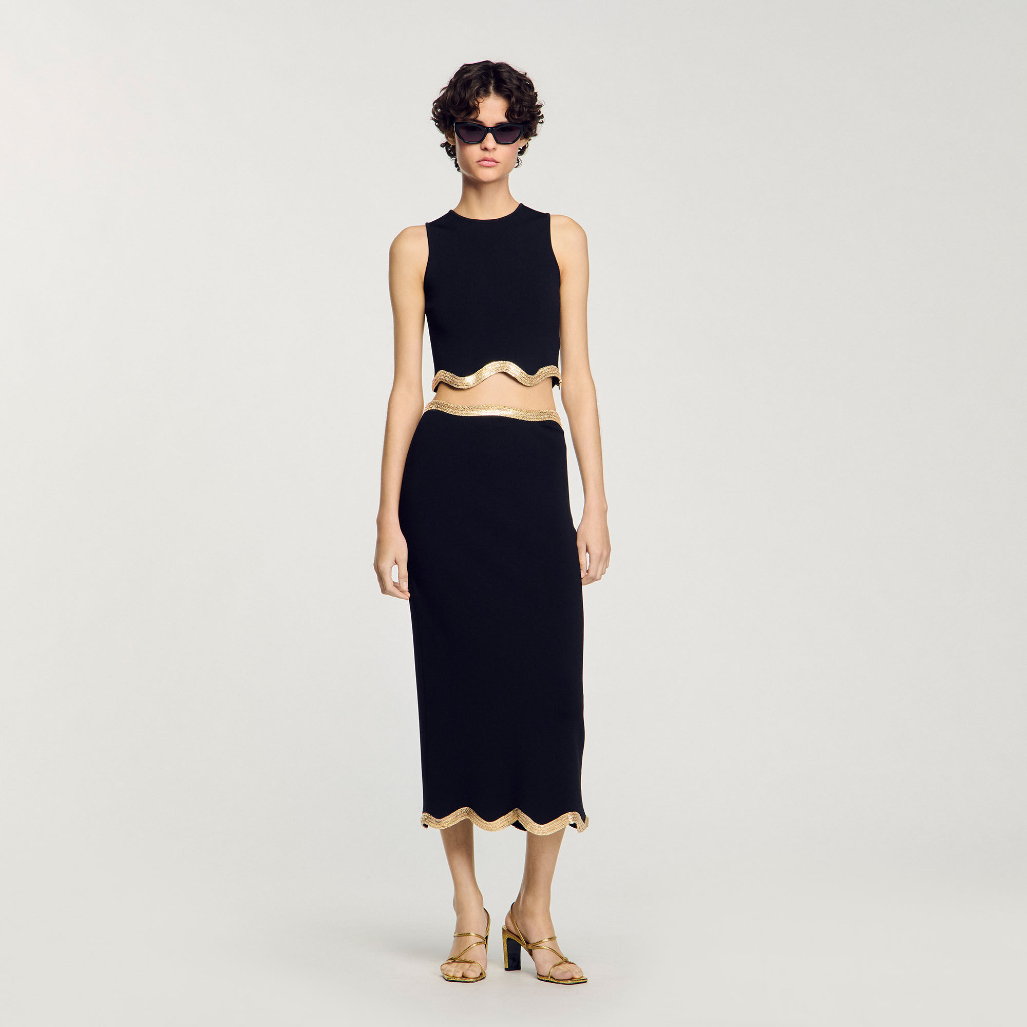 Lange rok tricot ketting details