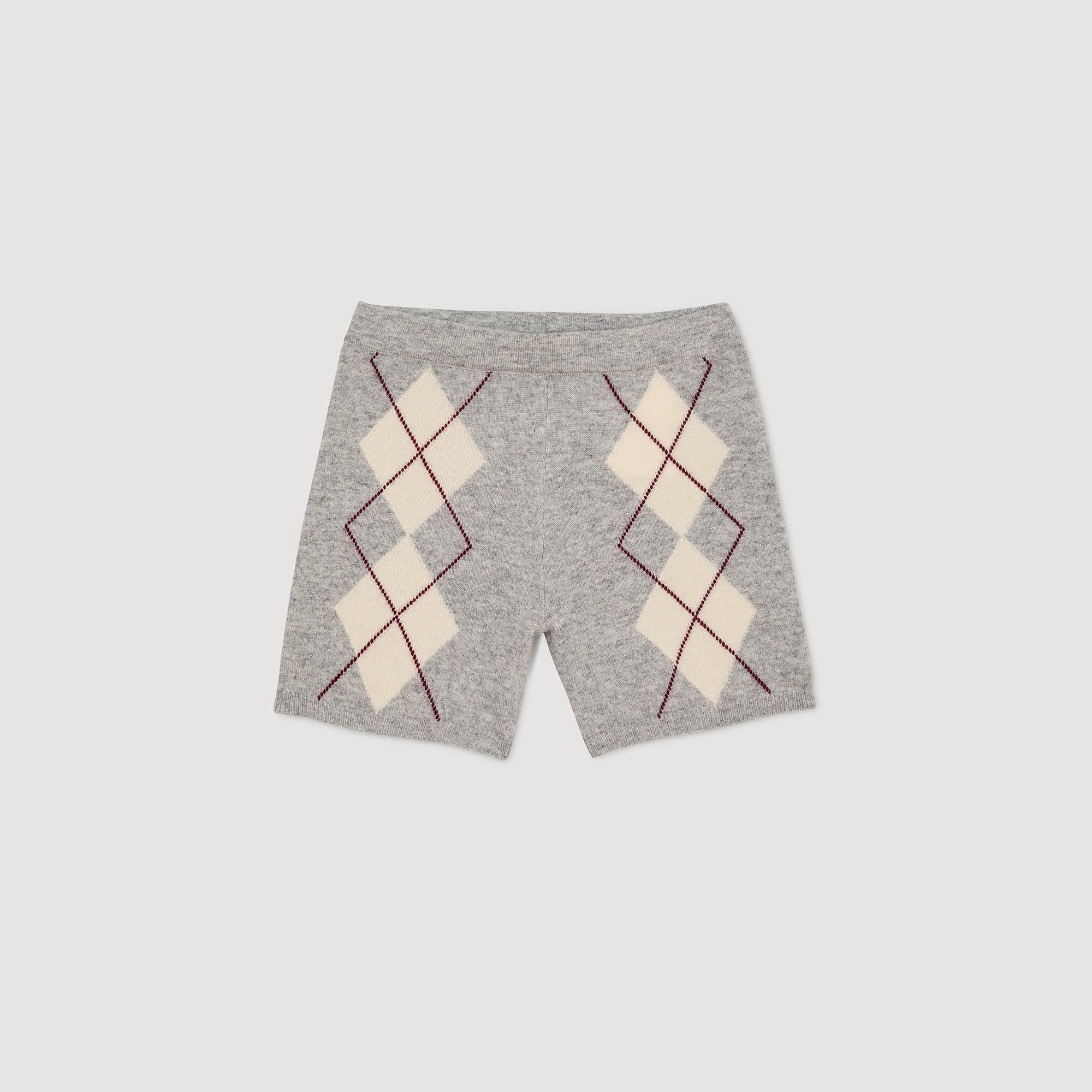 Gebreide short met ruitmotief