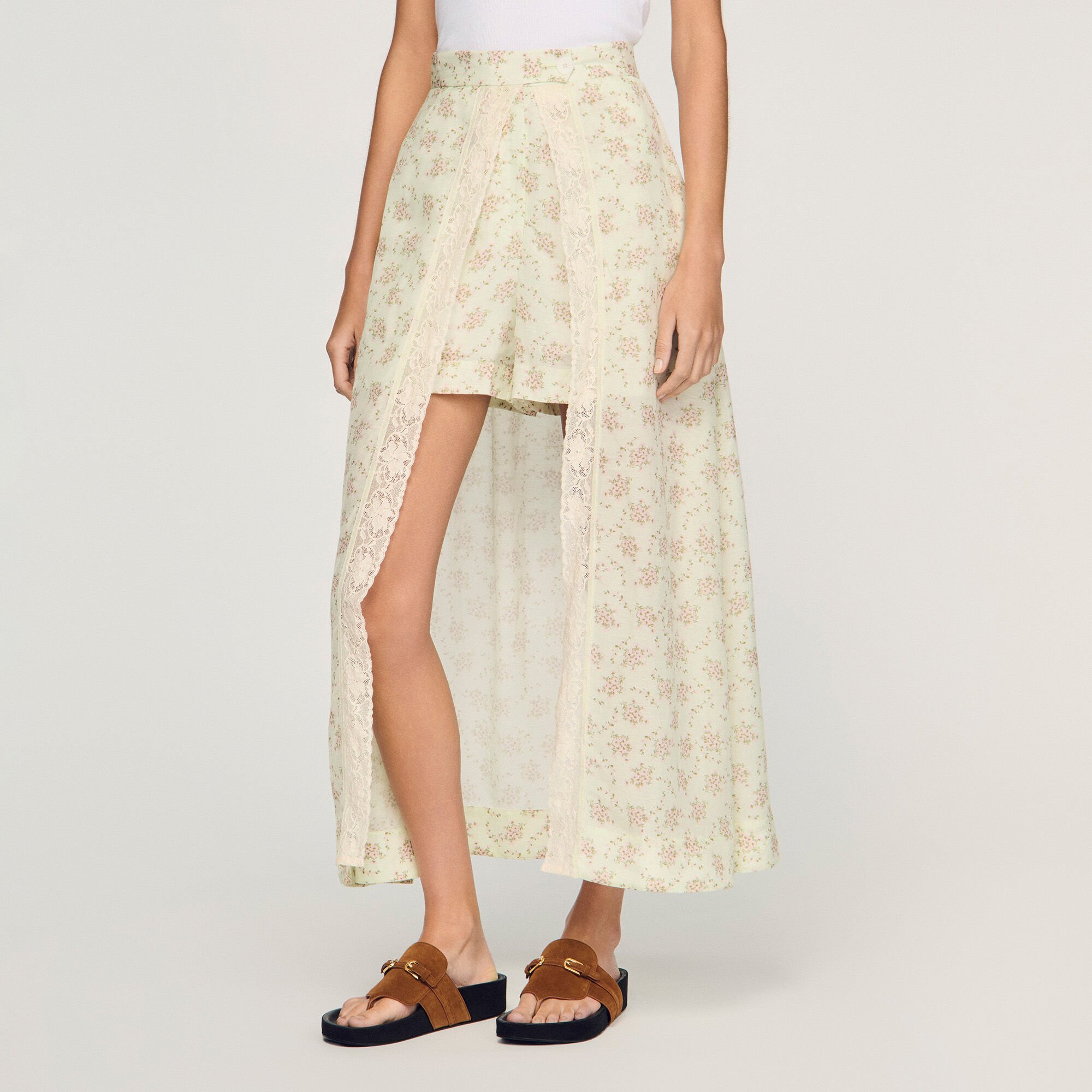 Lange skort met bloemenprint