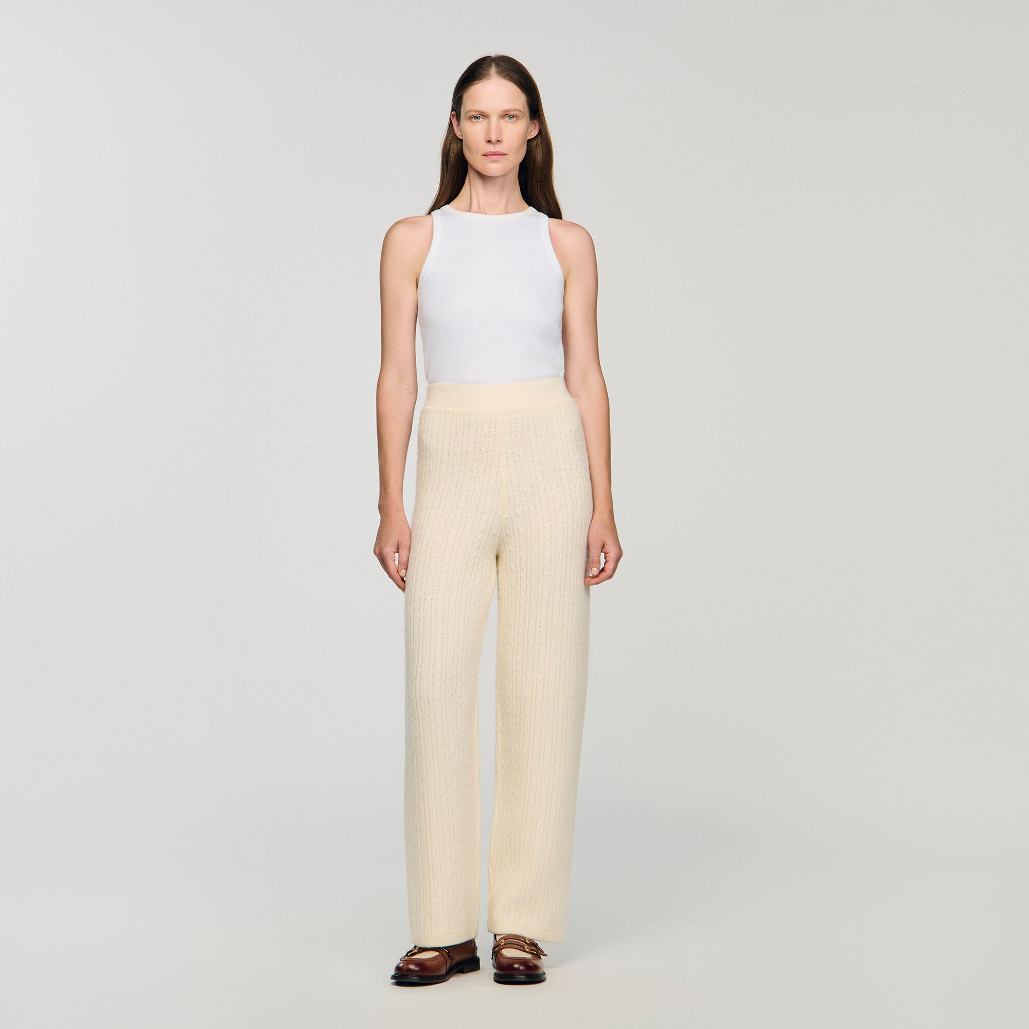 Gebreide broek met kabels