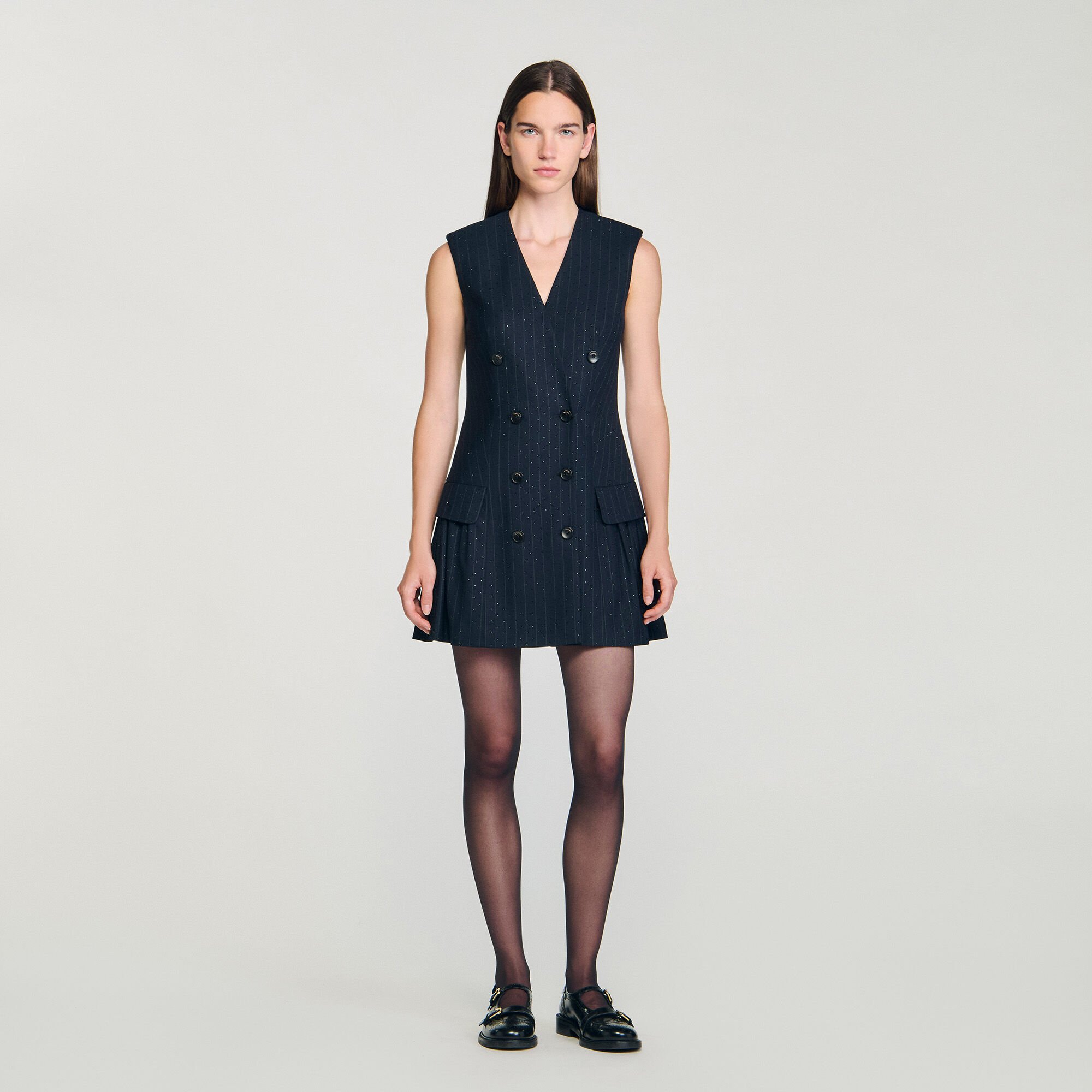 Korte jurk blazer stijl met stras