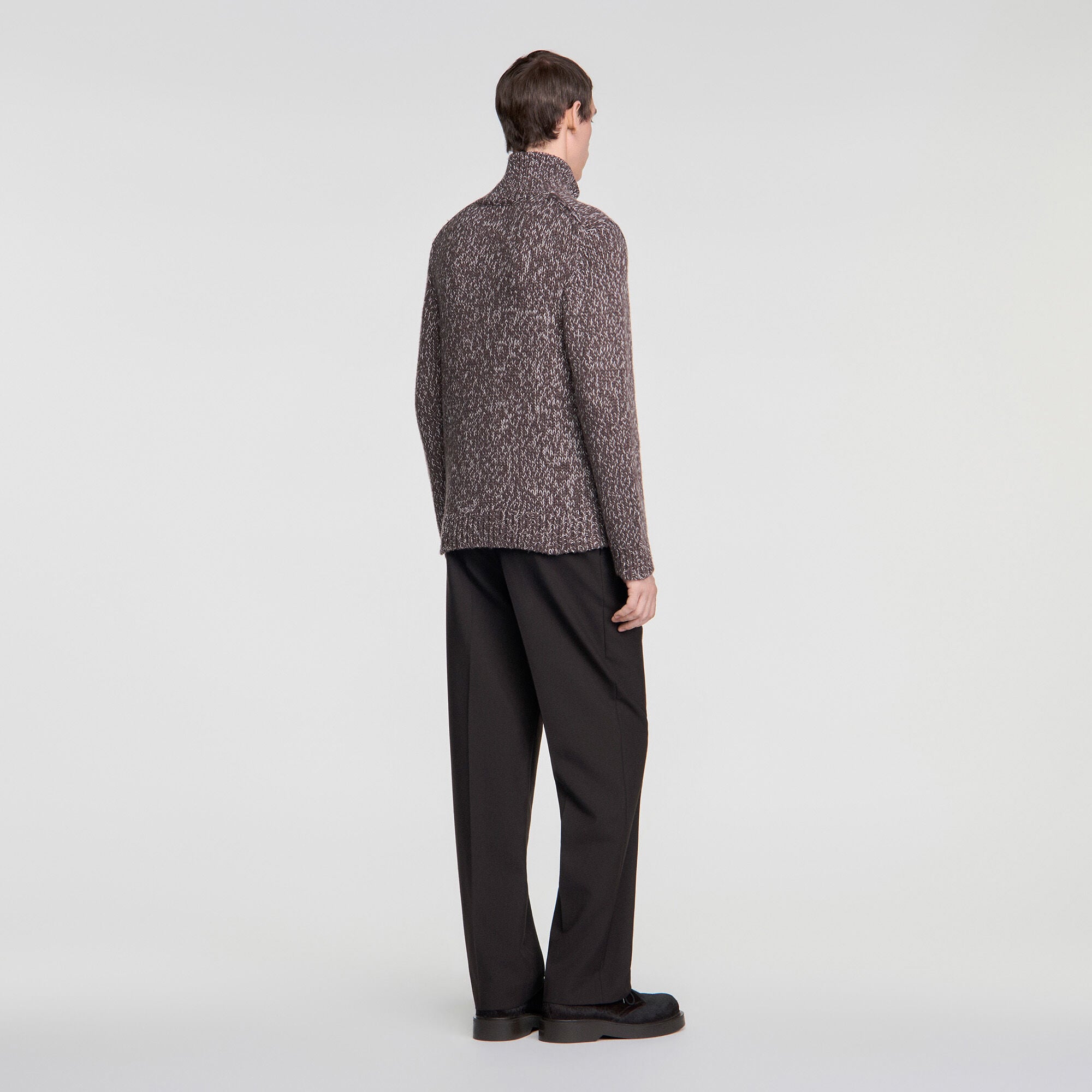 Cardigan van wol met rits
