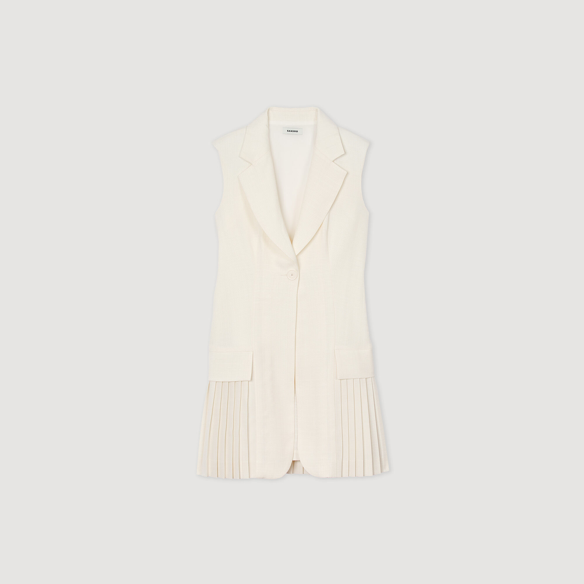 Korte jurk blazer stijl geplooid