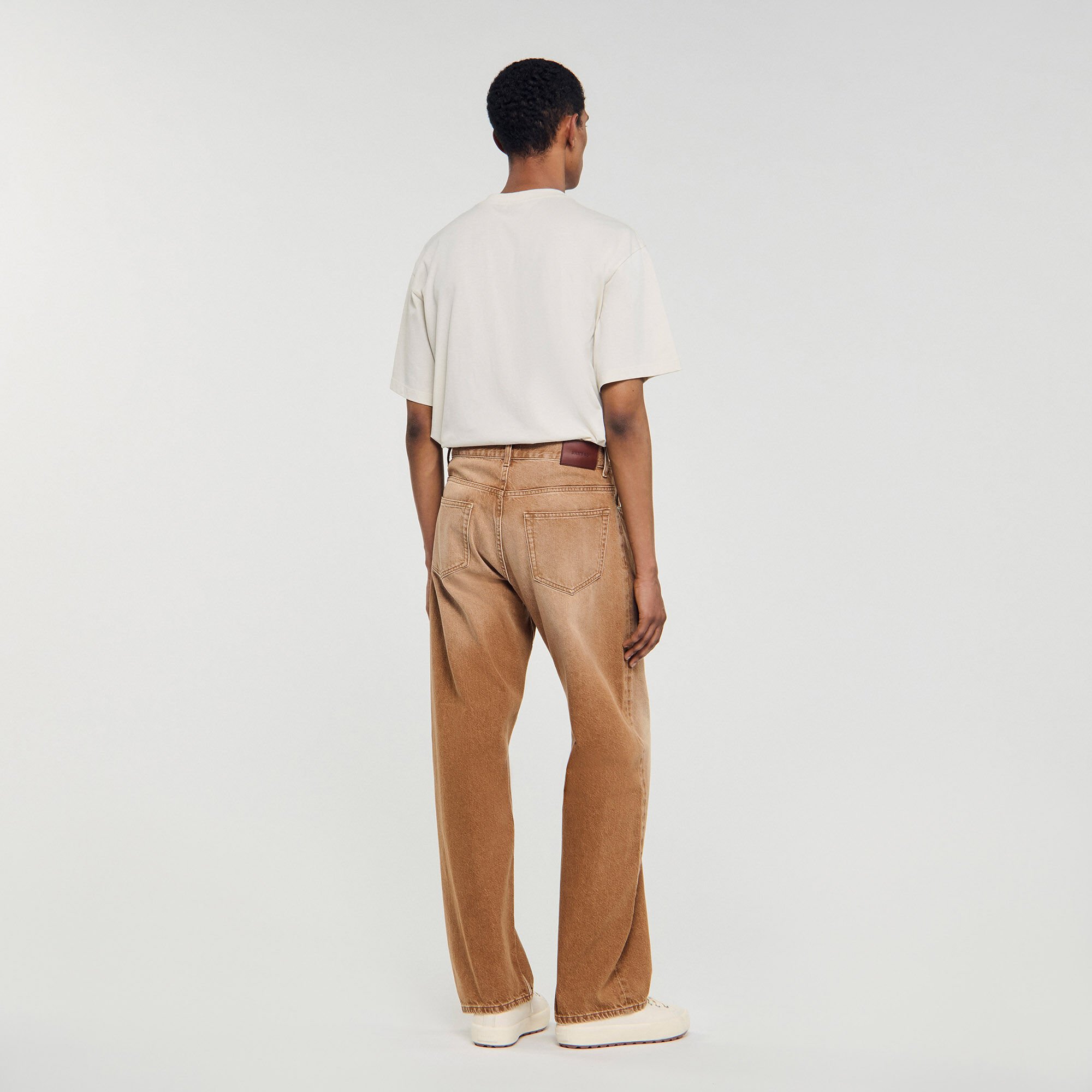 Jeans baggy fit van verbleekt katoen