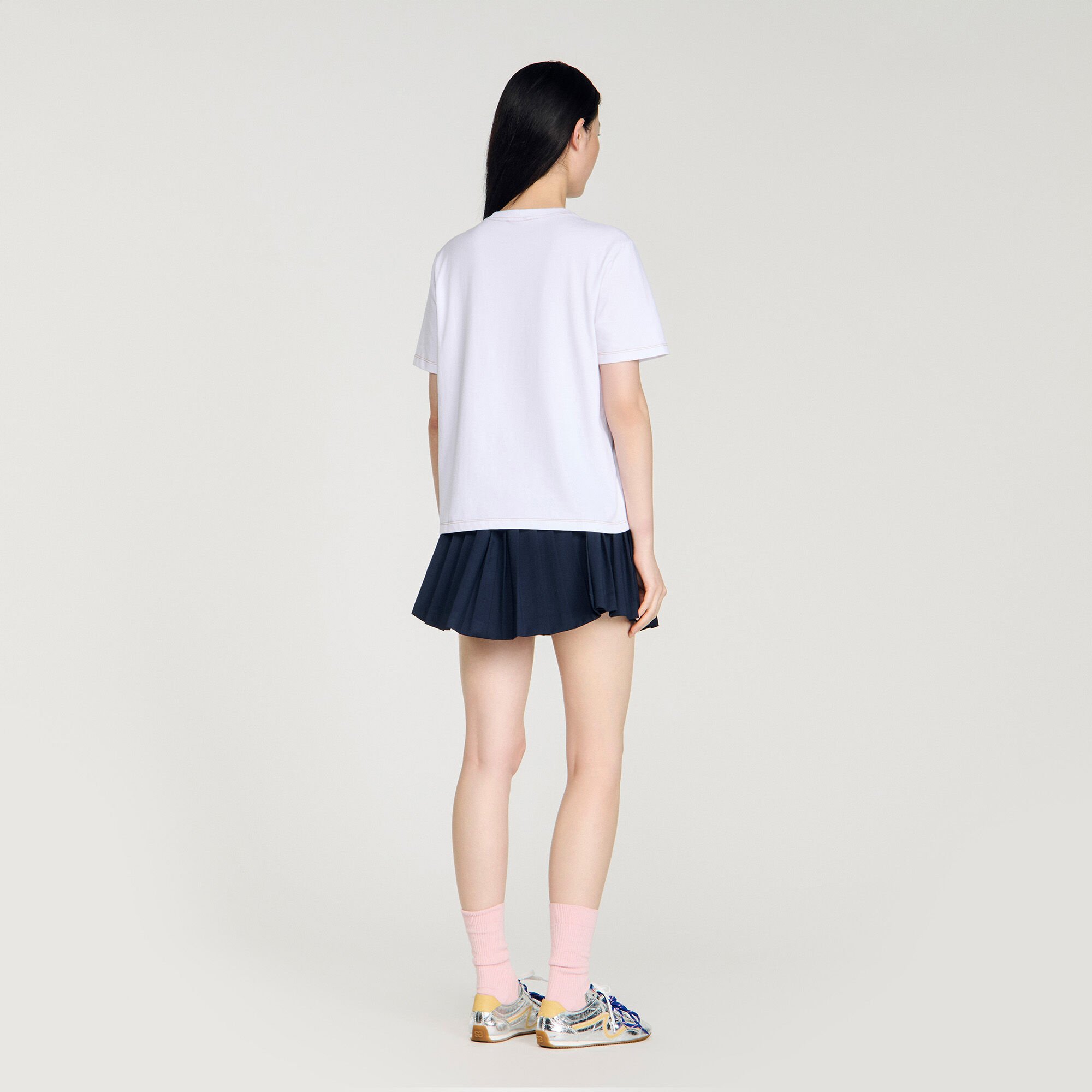 T-shirt katoen geborduurd paard