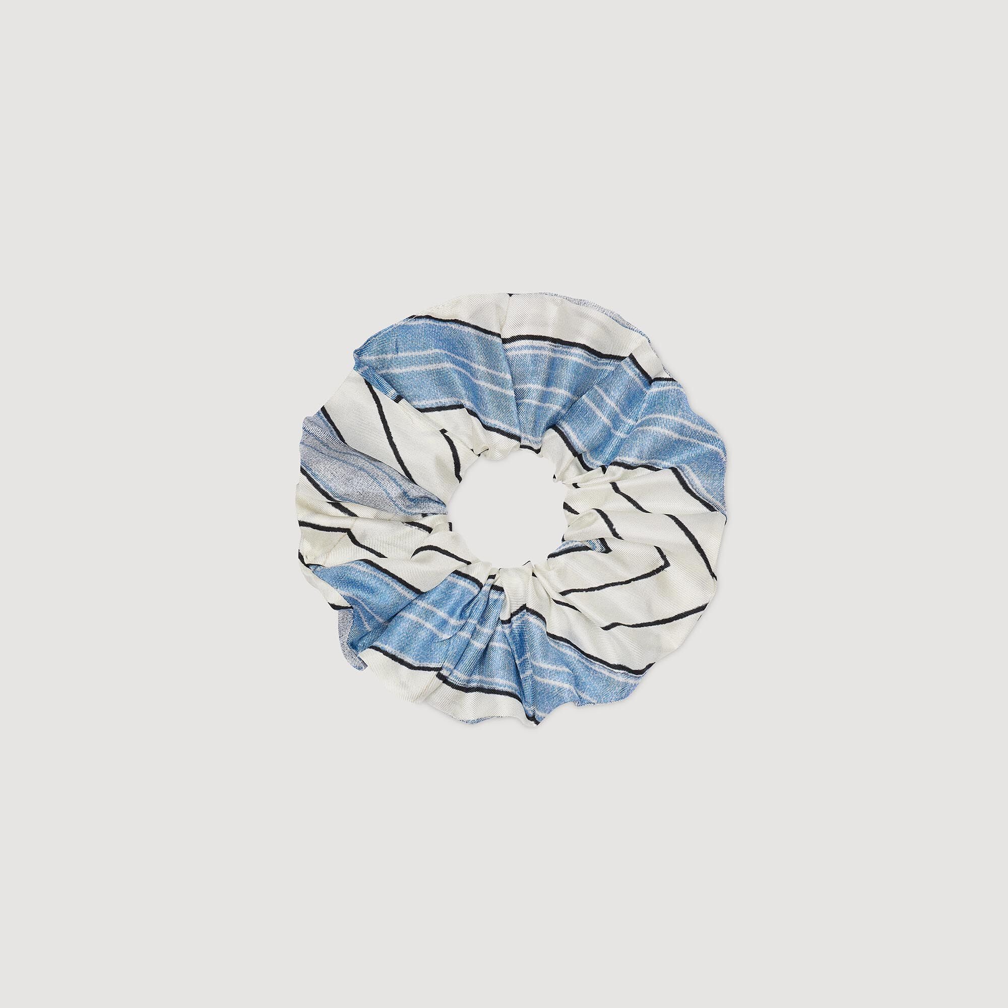 Scrunchie zijde gestreepte print