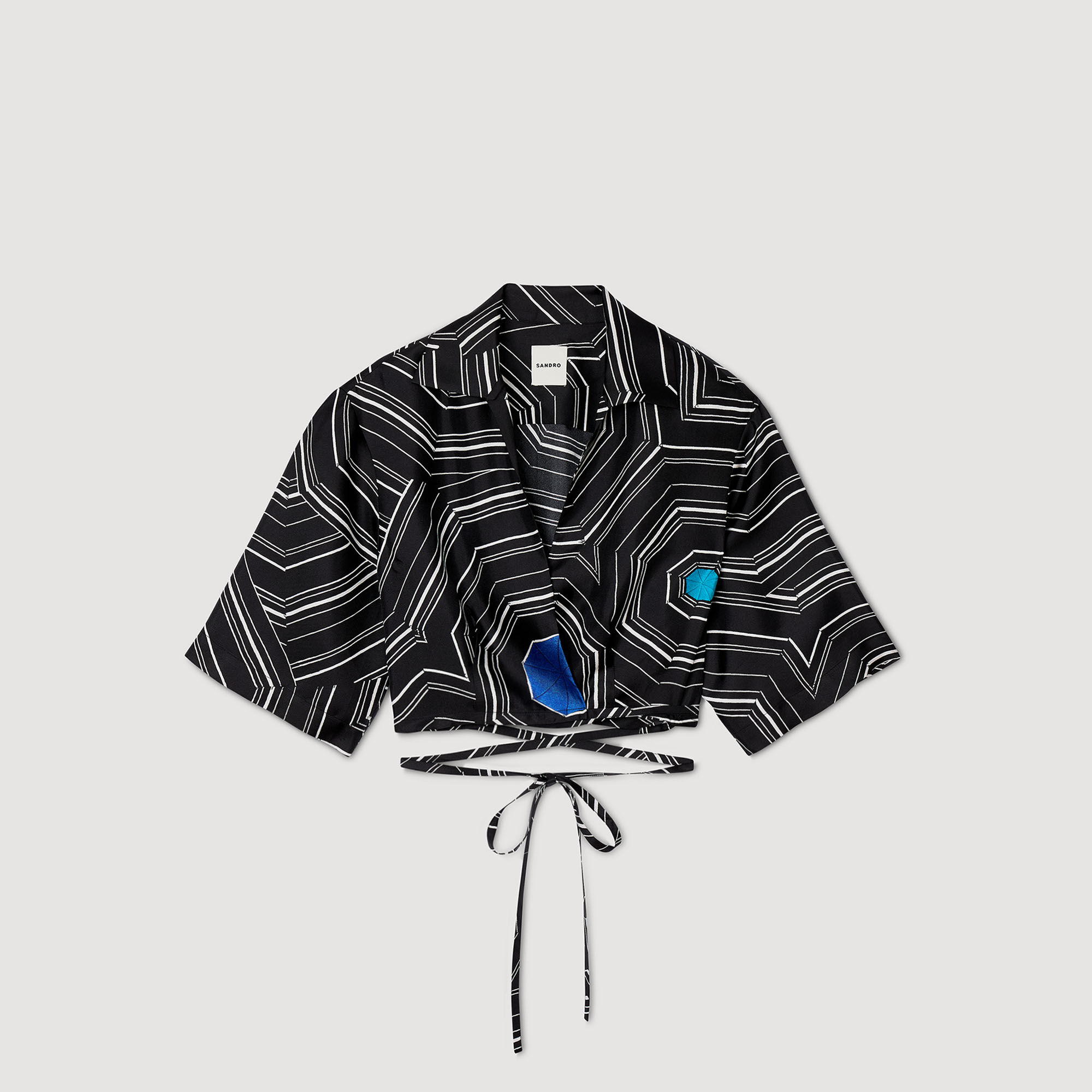 Overhemdblouse zijde Spirales print