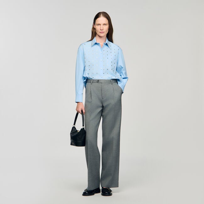 Overhemdblouse met stras