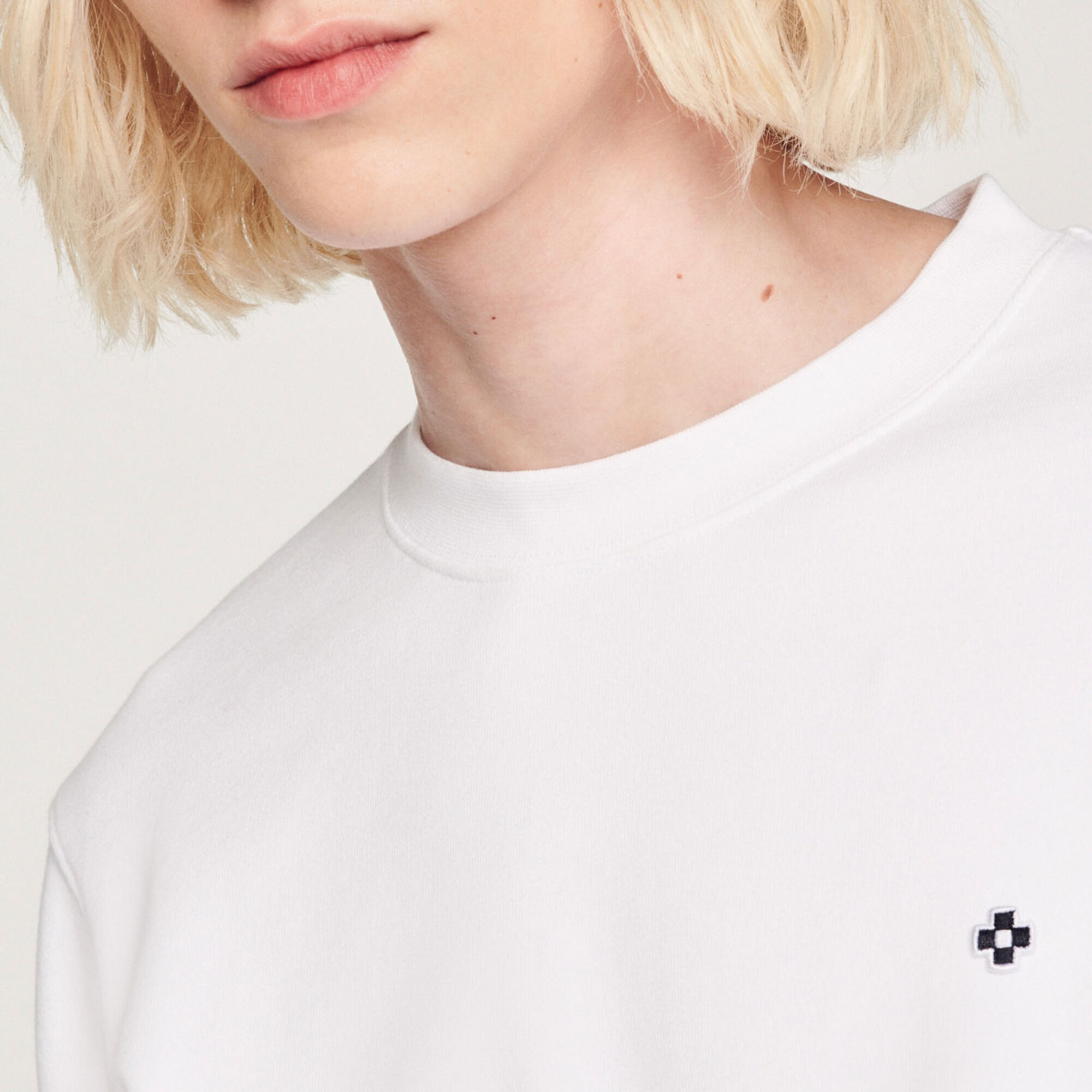 Sweater met square cross