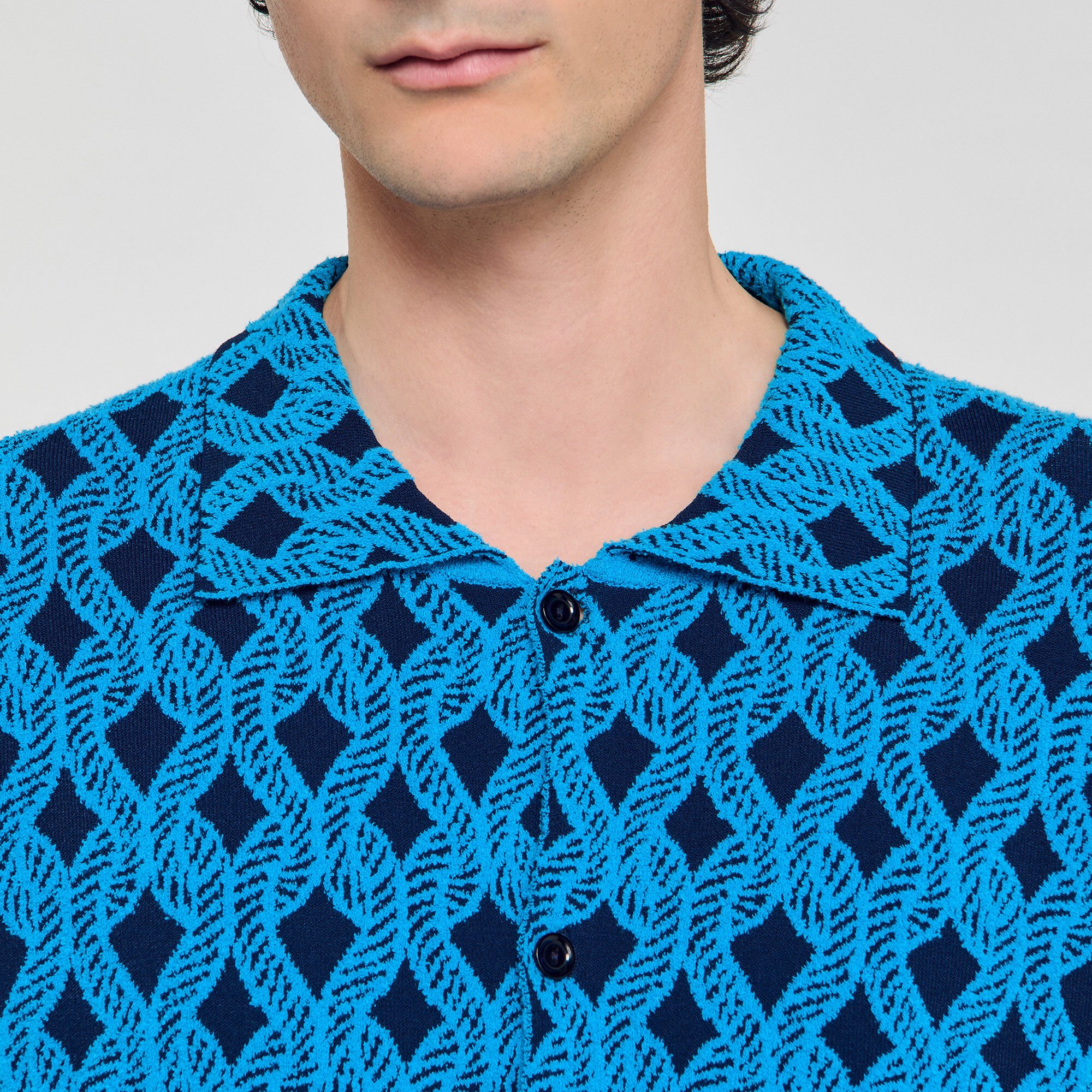 Overhemd cardigan met jacquard koord