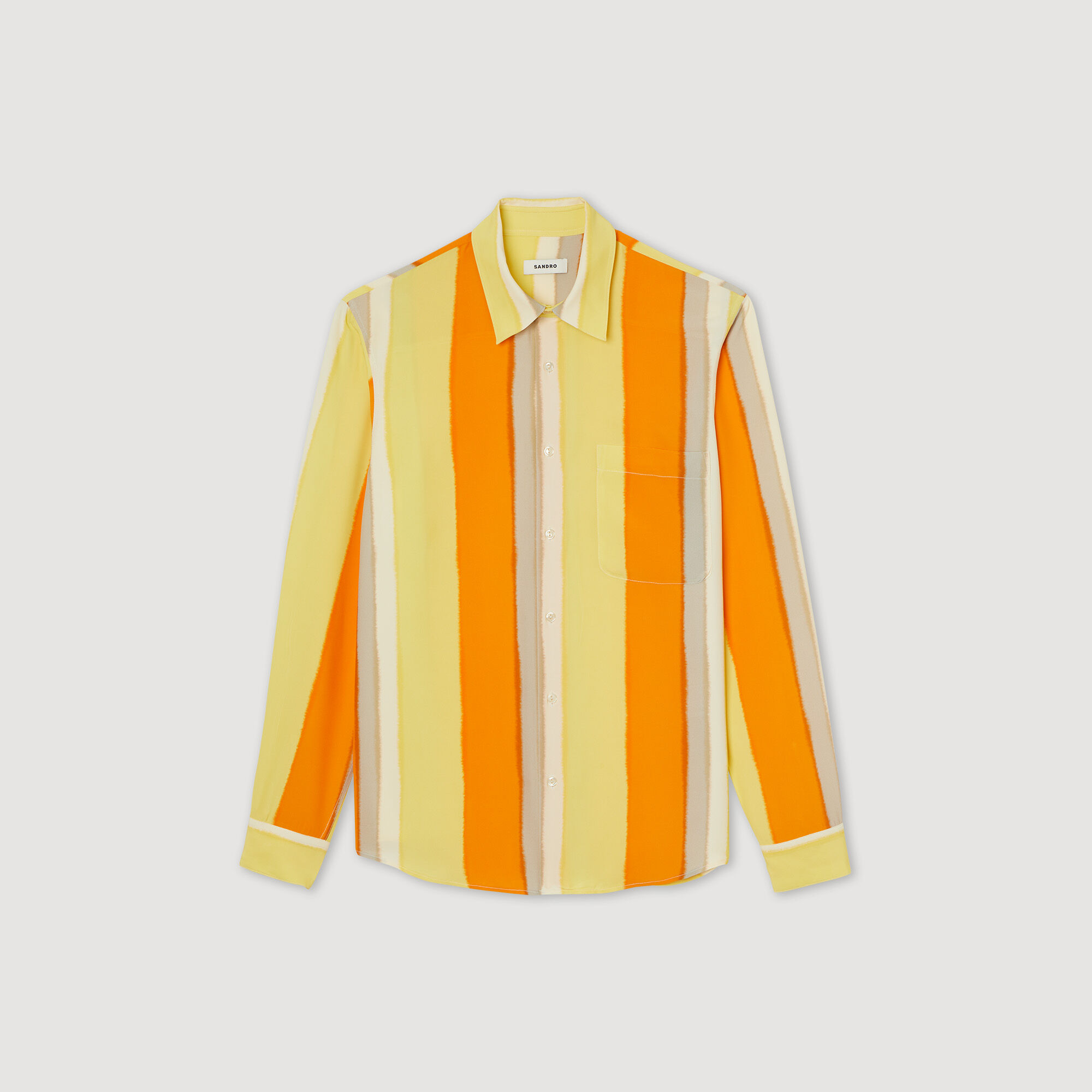 Soepelvallende strepenblouse, lange mouw