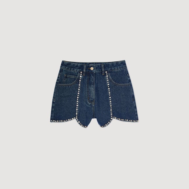 Short denim met stras