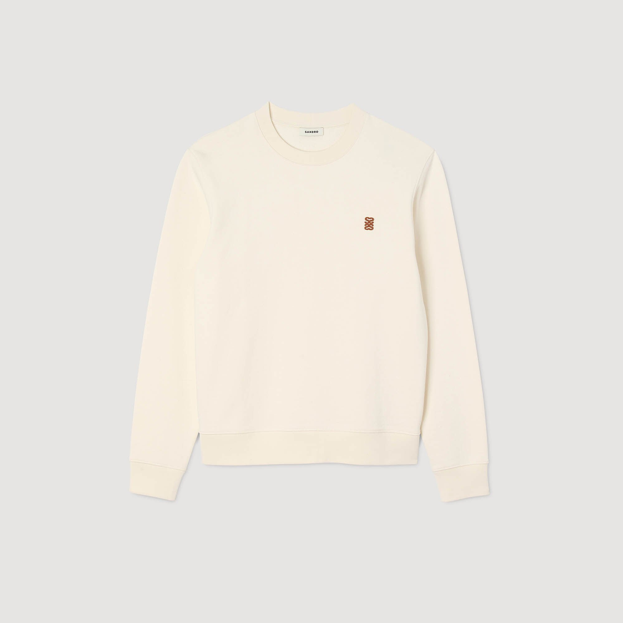 Sweatshirt oversized met leren patch