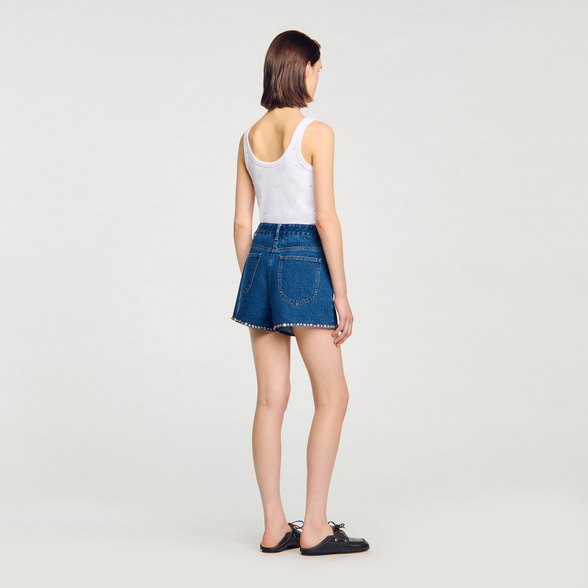 Short denim met stras