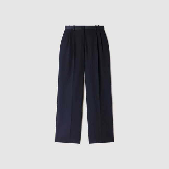 Pantalon bimateriaal satijn