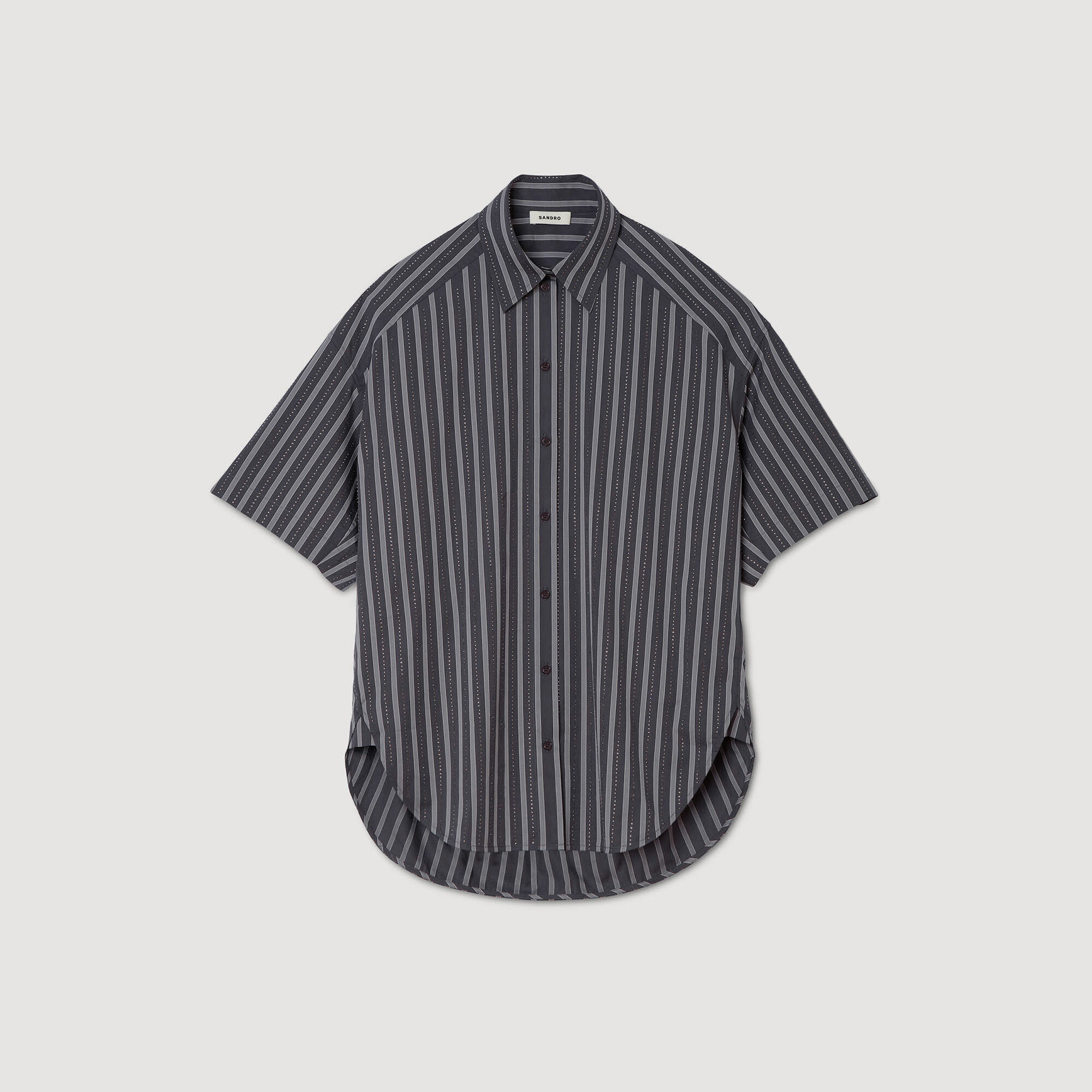 Oversized gestreepte blouse stras
