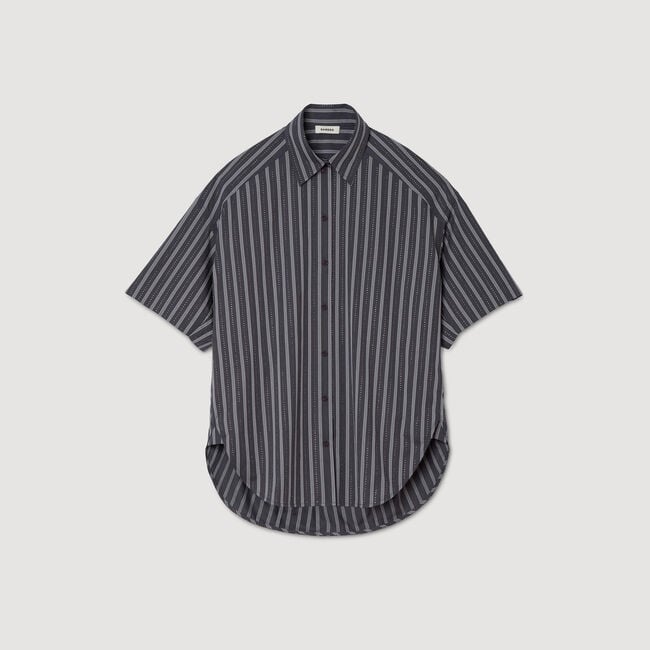 Oversized gestreepte blouse stras