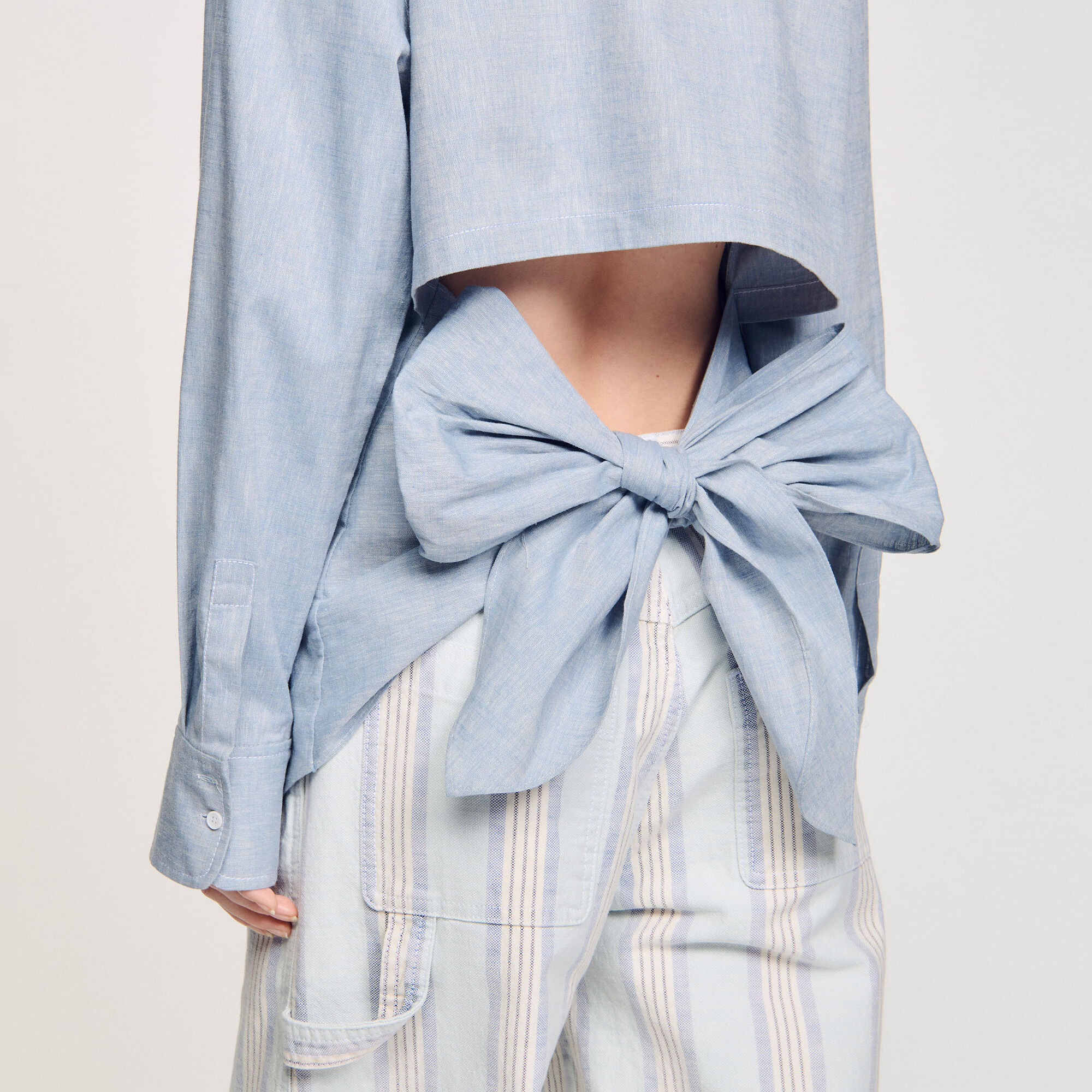 Overhemdblouse lang striksluiting op rug - Vrouw | Sandro