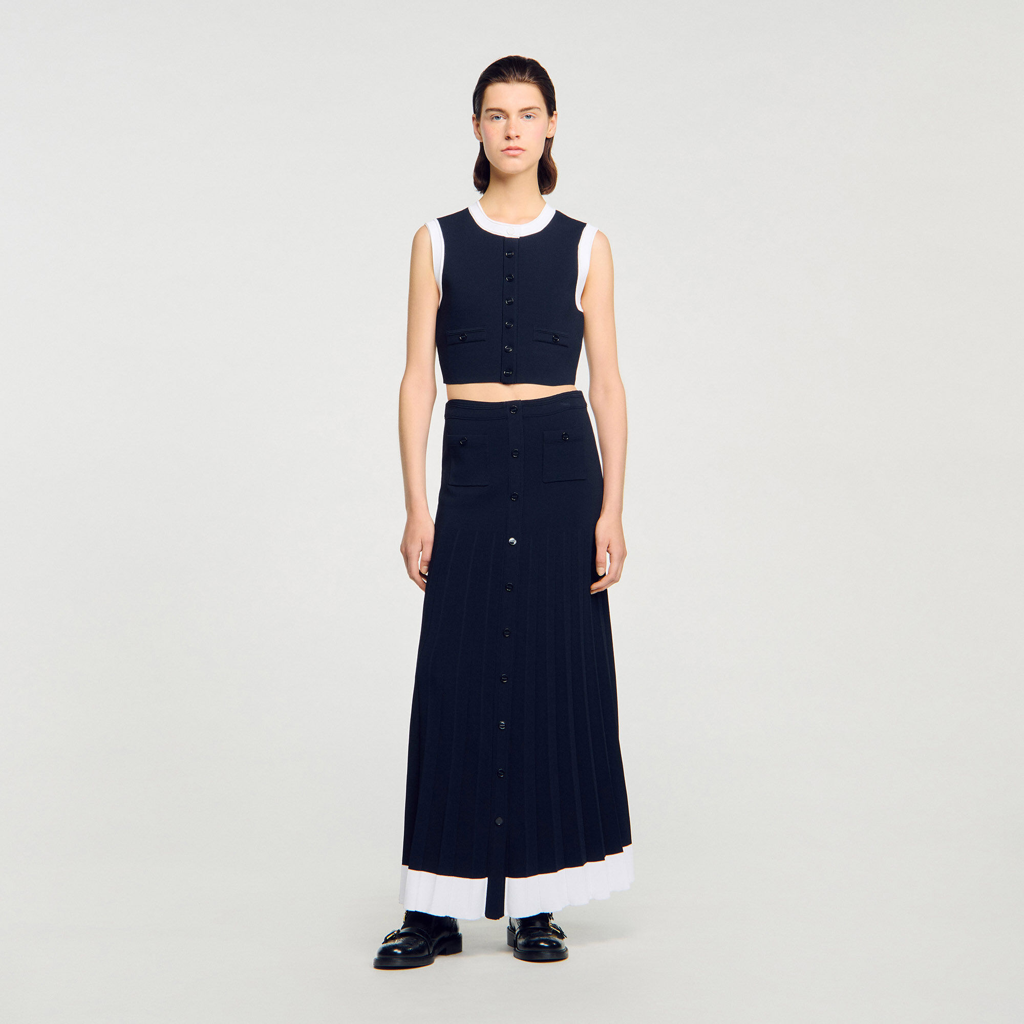 Lange rok tricot bicolor
