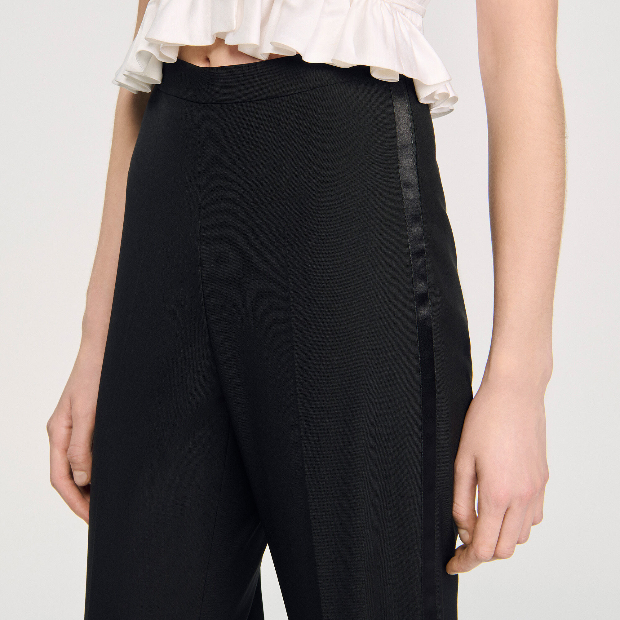 Pantalon met satijnen band