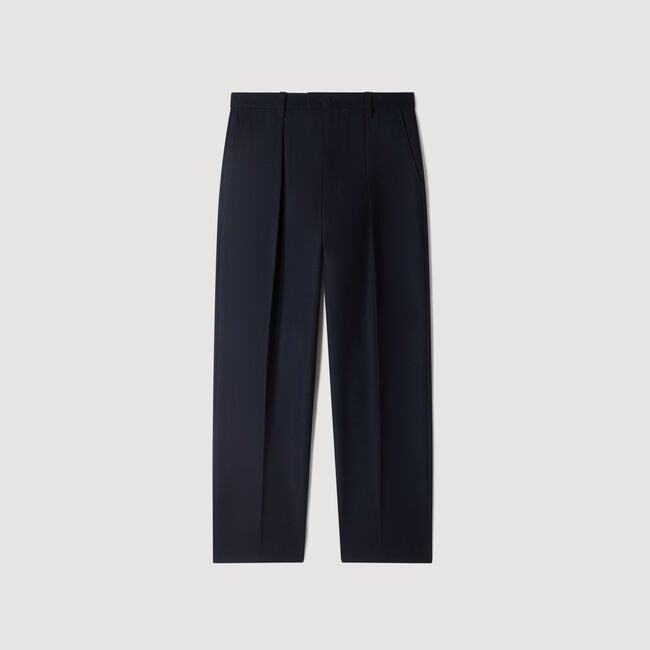 Wijdvallende broek van wol - Man | Sandro