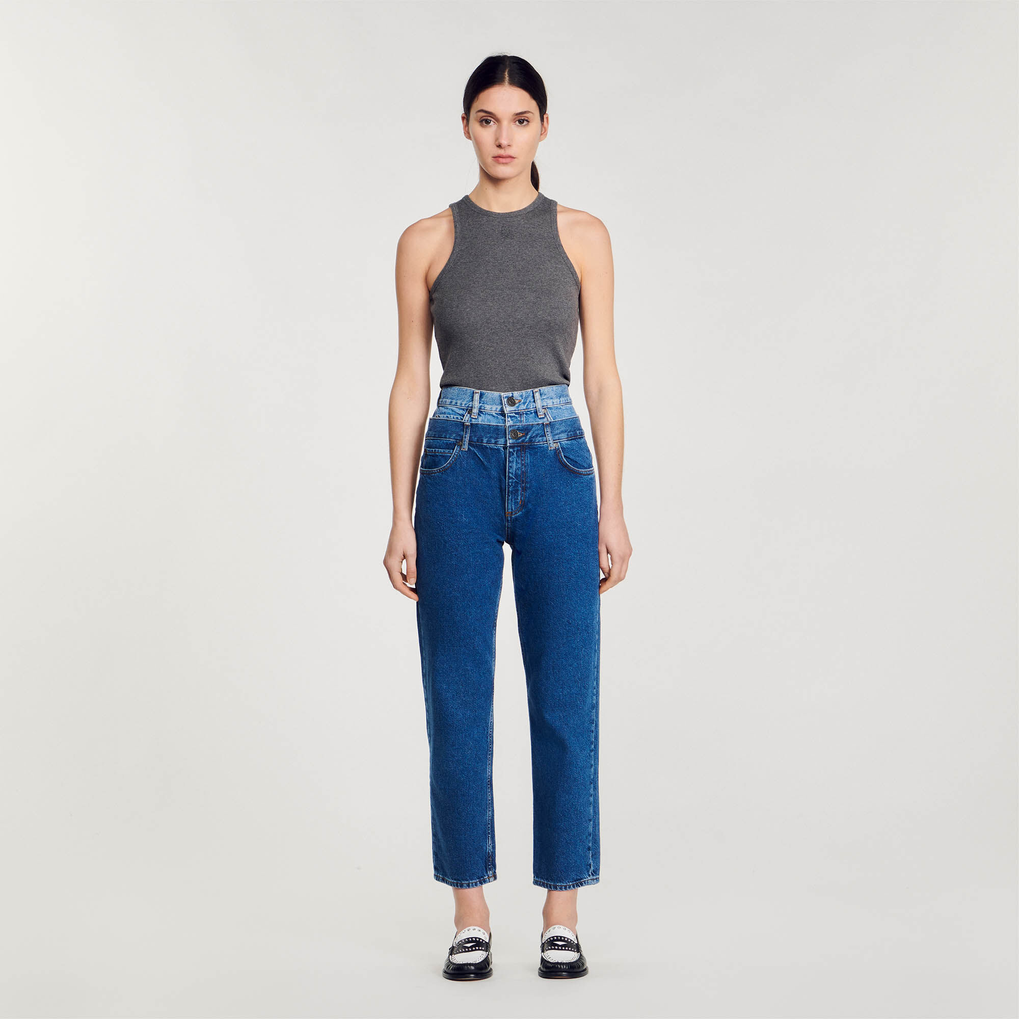 Trompe-l'oeil jeans in Momjeans pasvorm