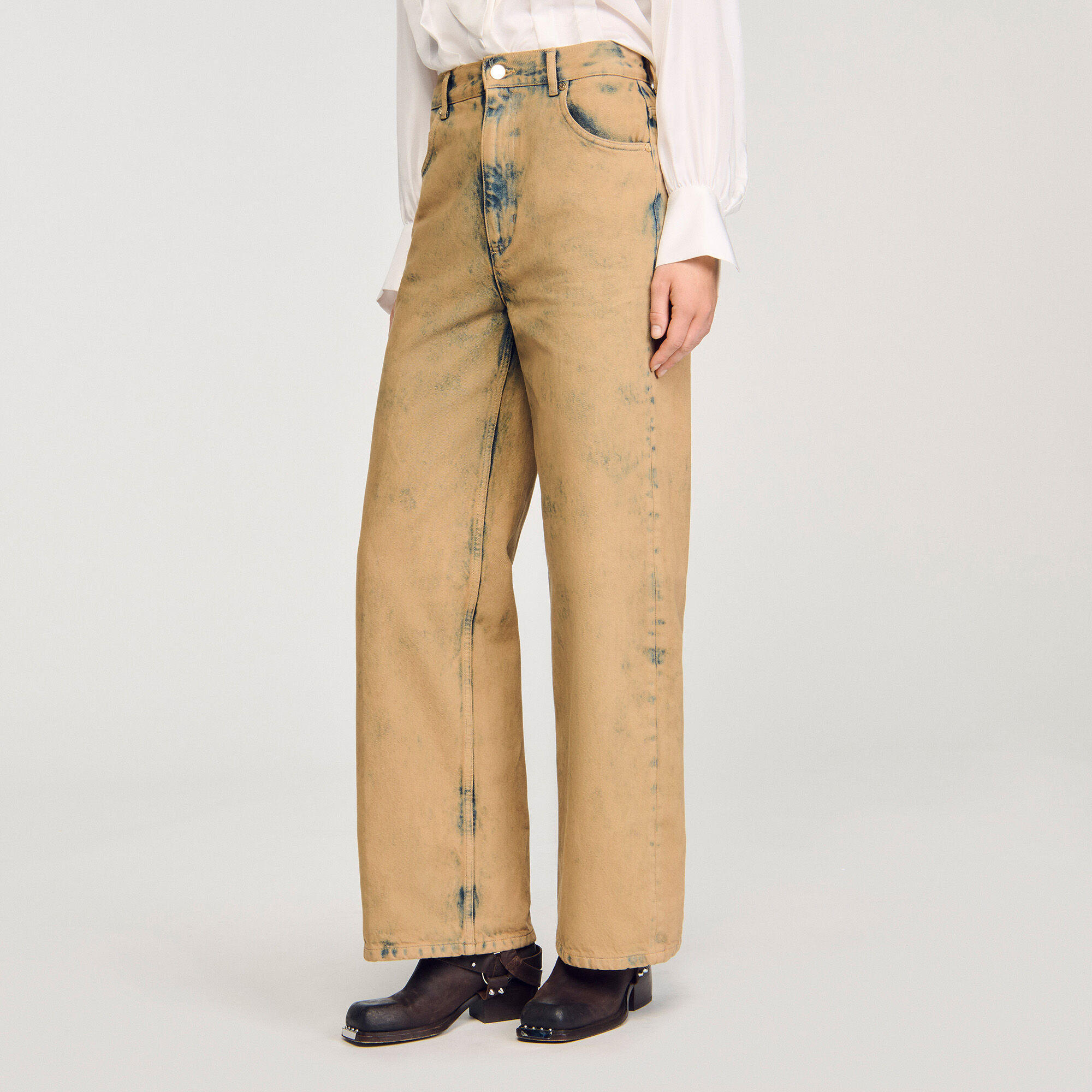 Jeans wijd stone washed
