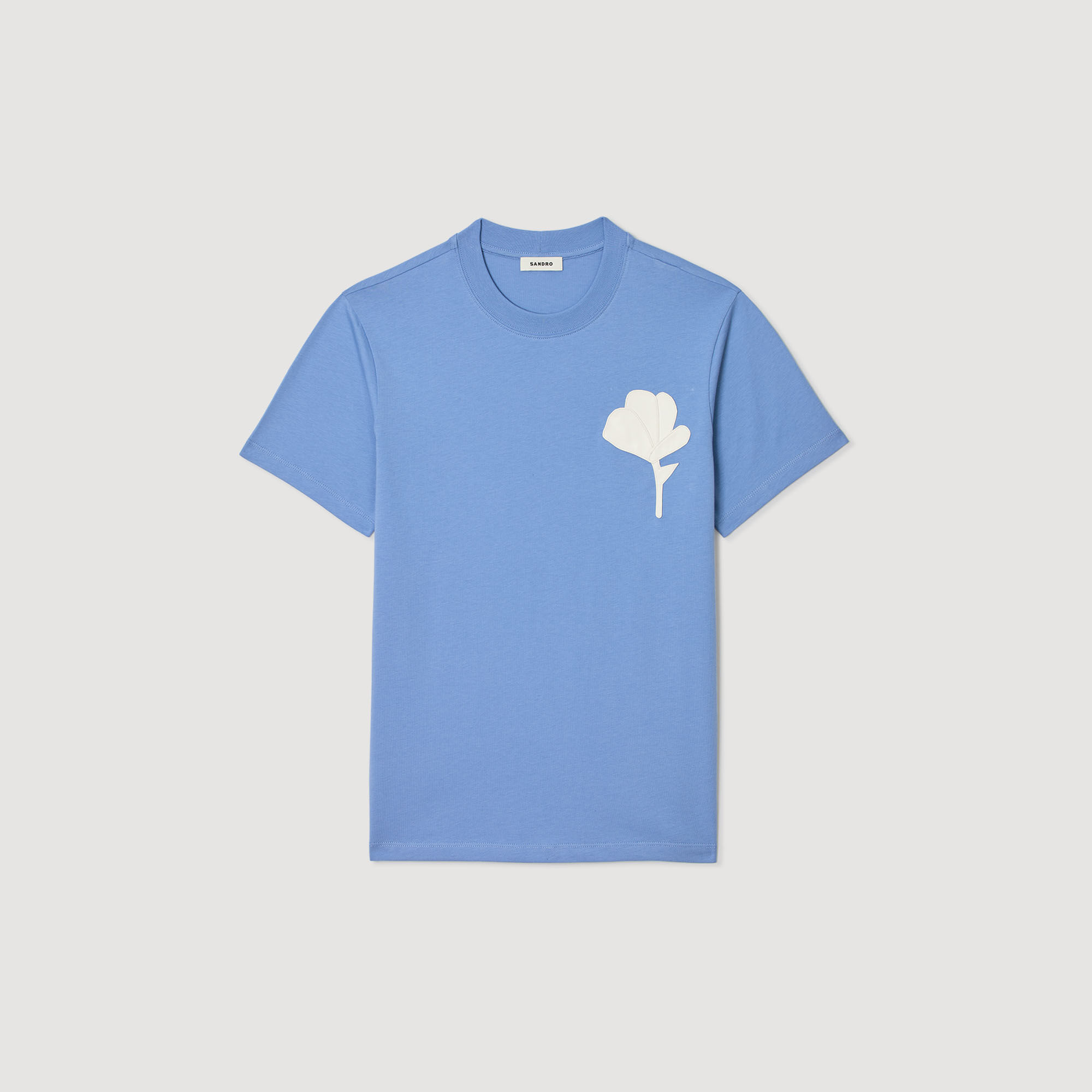 T-shirt met bloem patch