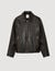 Leren jack verweerde look