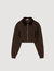 Kort sweatshirt bi-materiaal