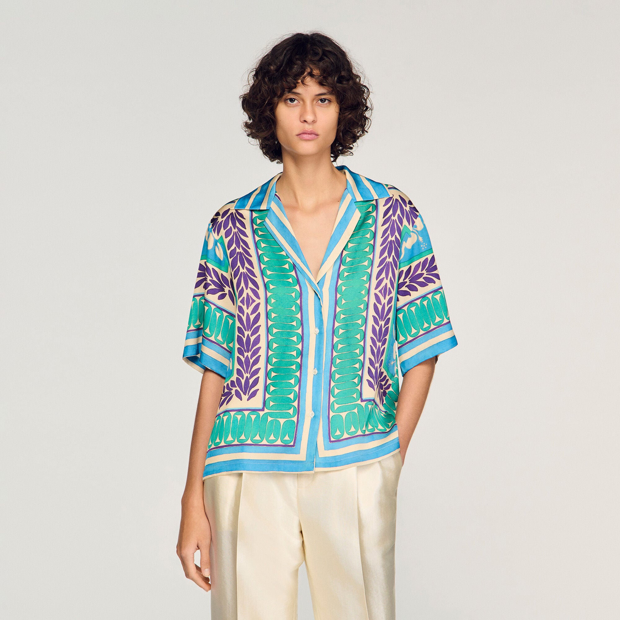 Overhemdblouse met bloemenprint